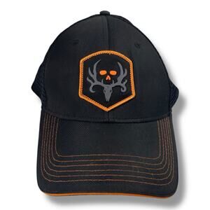 Bone Collector Mens Patch Trucker Hat Size One Size Black Orange Mesh Back Cap
